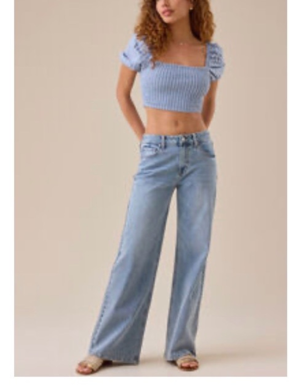 Altar'd State Reed Medium Light Blue Straight-Leg Jeans